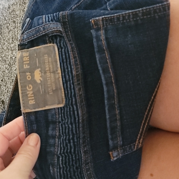 STUNNING RING OF FIRE SLIM BIKER JEANS - Picture 7 of 7